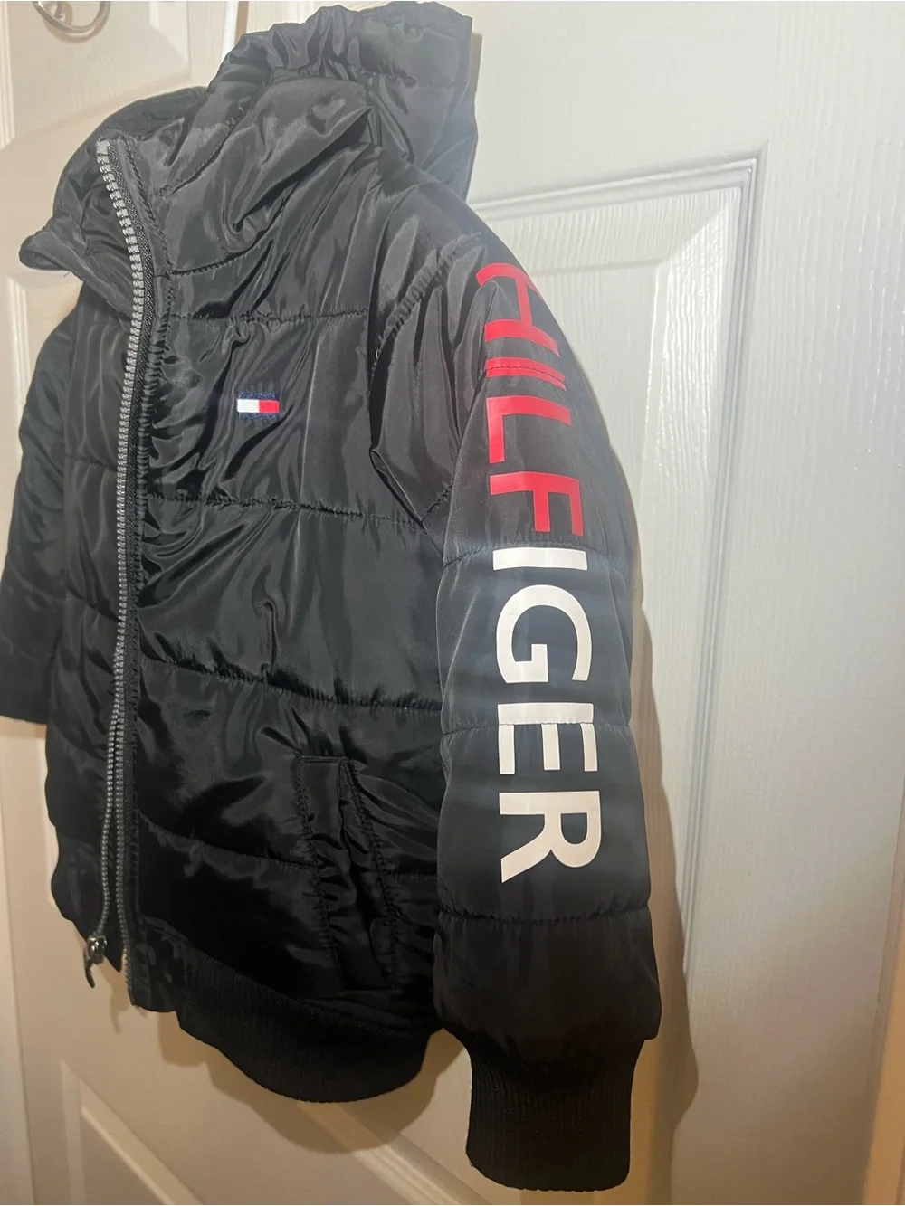 Tommy Hilfiger Kids Black Quilted Hooded Puffer